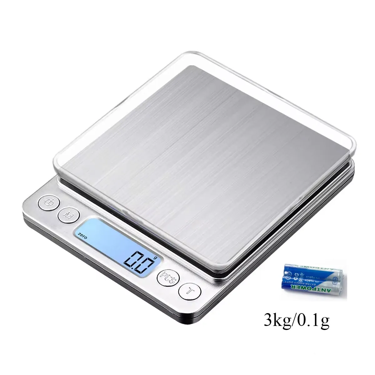 Balance de cuisine numérique 3000 g / 0,1 g, mini balance de précision, balance alimentaire avec écran LCD, fonction tare, pesée en grammes et onces
