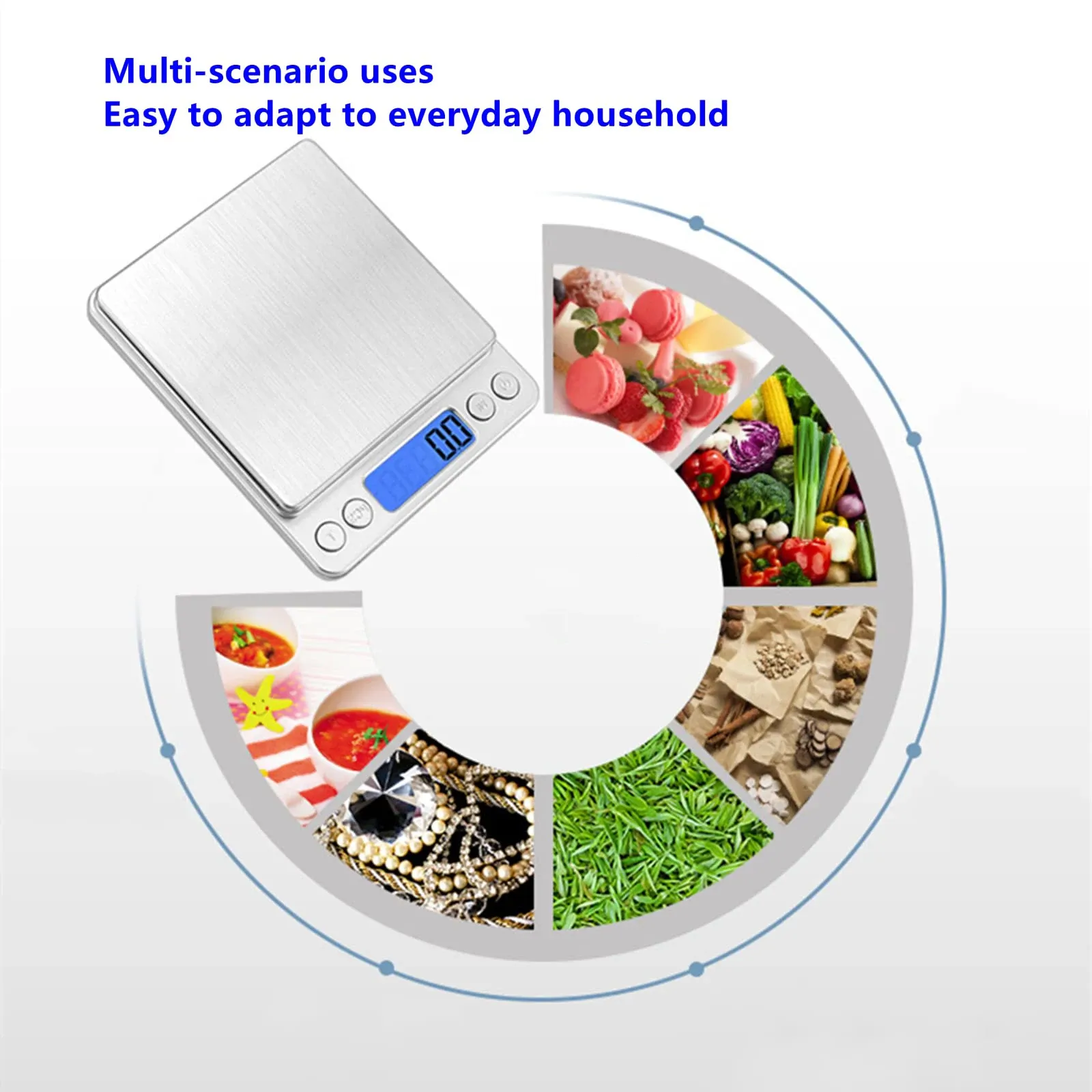Balance de cuisine numérique 3000 g / 0,1 g, mini balance de précision, balance alimentaire avec écran LCD, fonction tare, pesée en grammes et onces 5