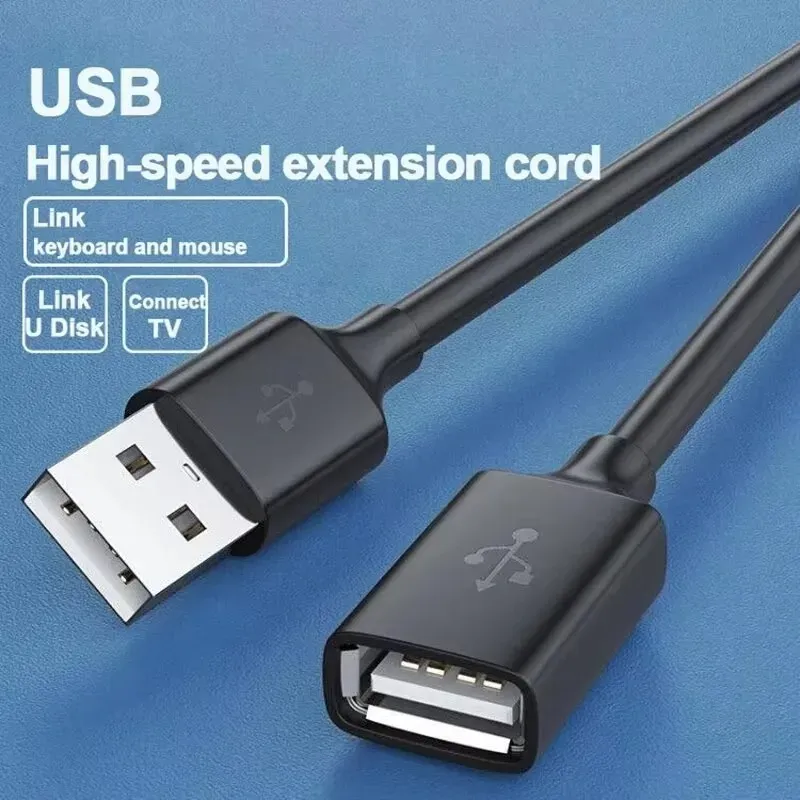 Câble d'extension USB 0,5 / 1 / 2 / 3 / 5 m, câble de données USB 3.0 mâle vers femelle pour ordinateur portable, téléviseur, SSD, imprimante et webcam