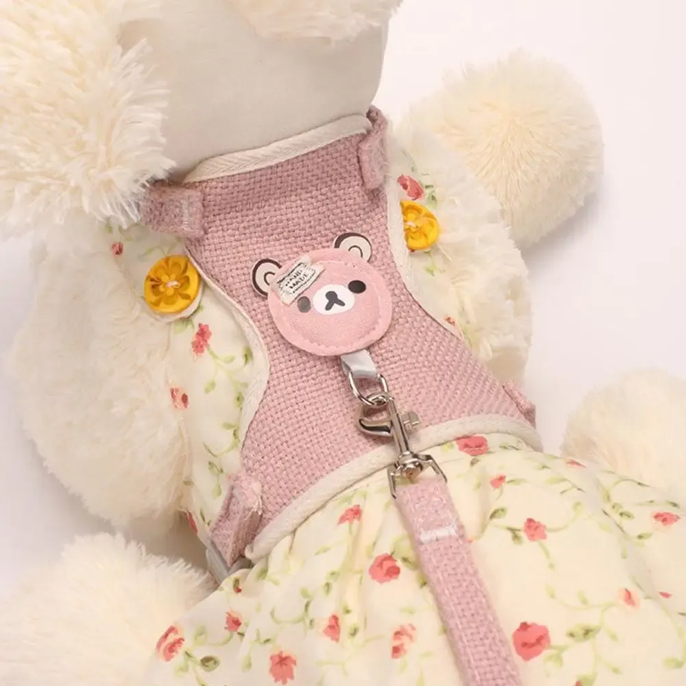 Joli petit gilet pour animaux de compagnie avec sangle de poitrine et laisse pour chien 5