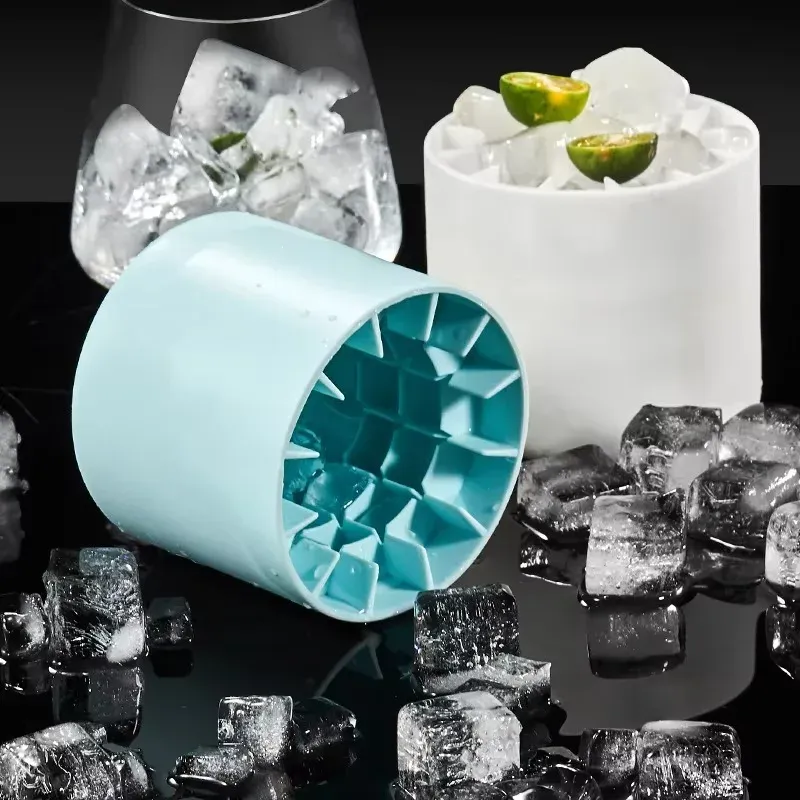 Bac à glaçons cylindrique en silicone de qualité alimentaire avec couvercle 6