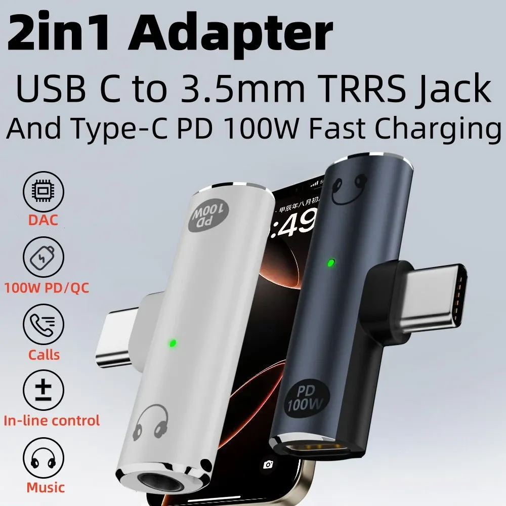 Adaptateur USB-C 2 en 1 en situation d'utilisation