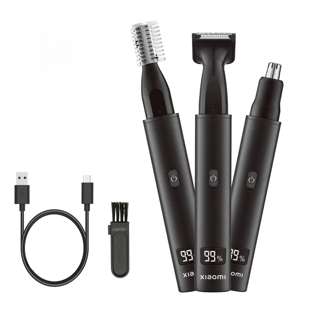 Tondeuse électrique 3-en-1 Mijia pour homme : nez, oreilles, barbe, pattes et sourcils, sans douleur, rechargeable 2