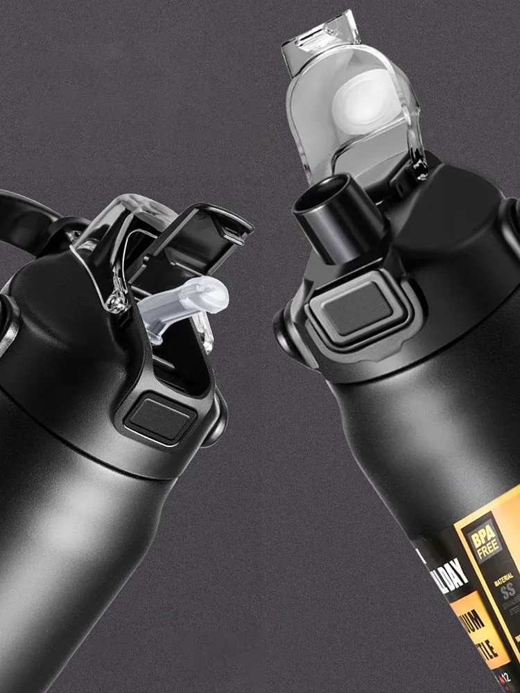 Bouteille isotherme portable en acier inoxydable 304 avec paille, pour le sport et l'extérieur 3
