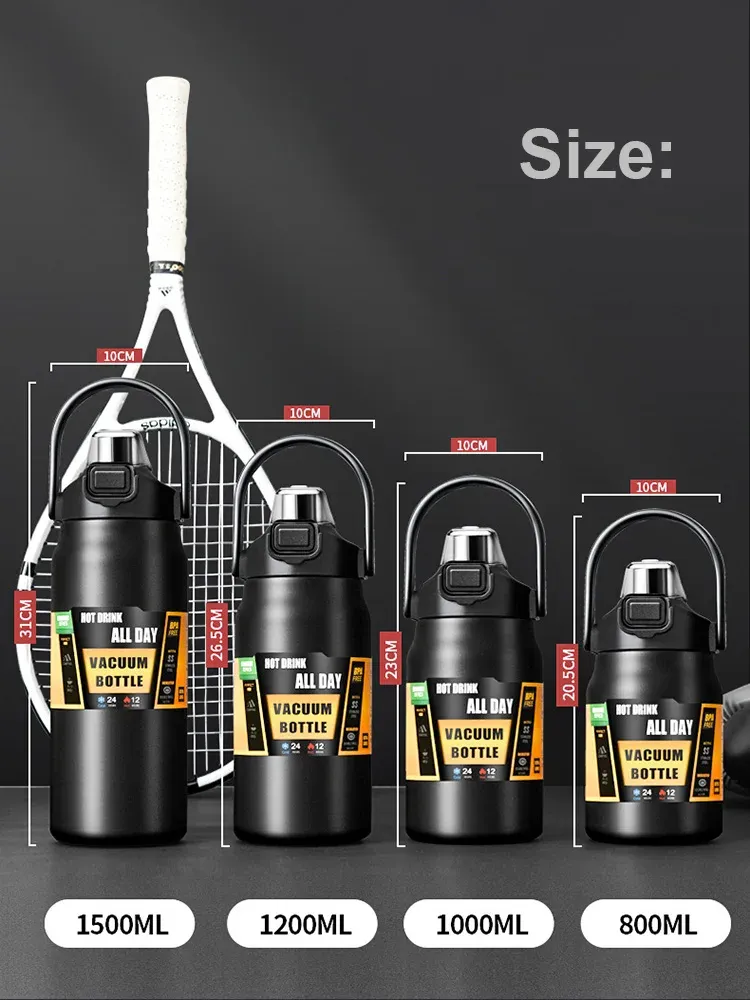Bouteille isotherme portable en acier inoxydable 304 avec paille, pour le sport et l'extérieur 4