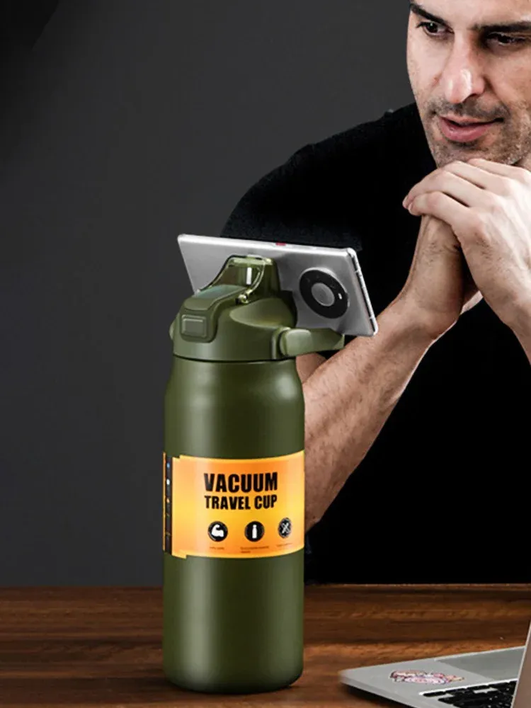 Bouteille isotherme portable en acier inoxydable 304 avec paille, pour le sport et l'extérieur 5