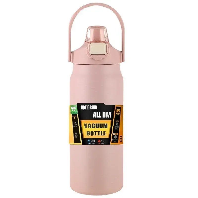 Bouteille isotherme portable en acier inoxydable 304 avec paille, pour le sport et l'extérieur 8