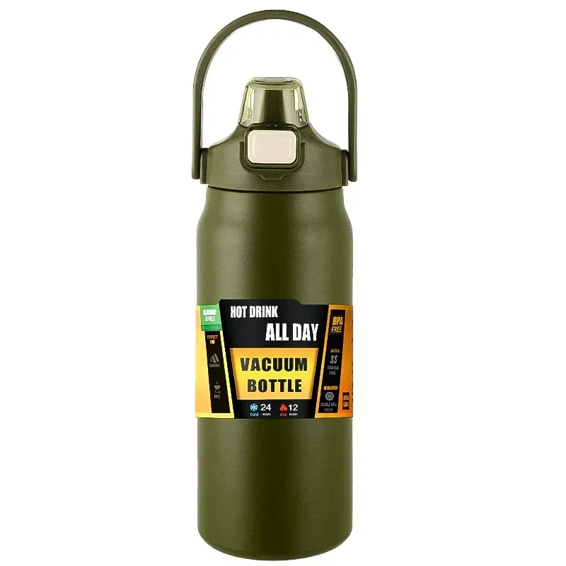 Bouteille isotherme portable en acier inoxydable 304 avec paille, pour le sport et l'extérieur 9