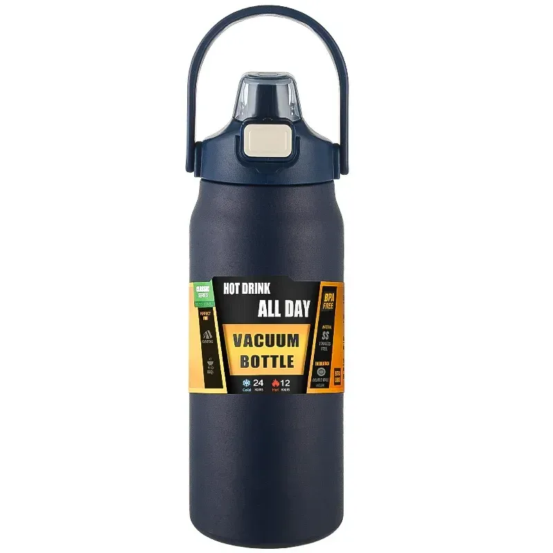 Bouteille isotherme portable en acier inoxydable 304 avec paille, pour le sport et l'extérieur 10
