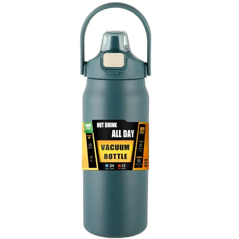 Bouteille isotherme portable en acier inoxydable 304 avec paille, pour le sport et l'extérieur 13
