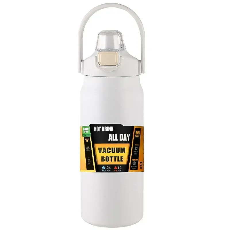 Bouteille isotherme portable en acier inoxydable 304 avec paille, pour le sport et l'extérieur 14