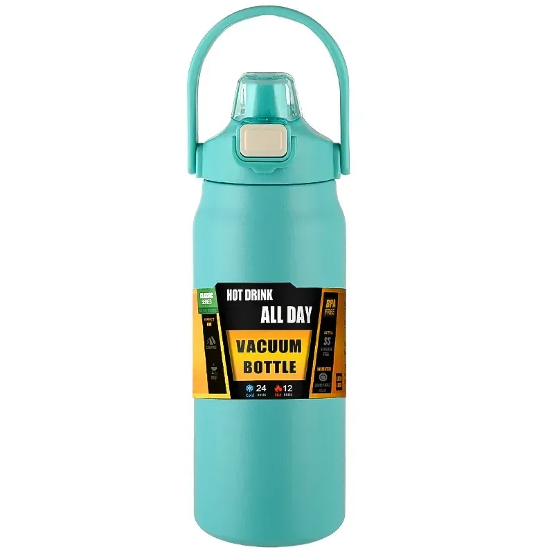 Bouteille isotherme portable en acier inoxydable 304 avec paille, pour le sport et l'extérieur 15