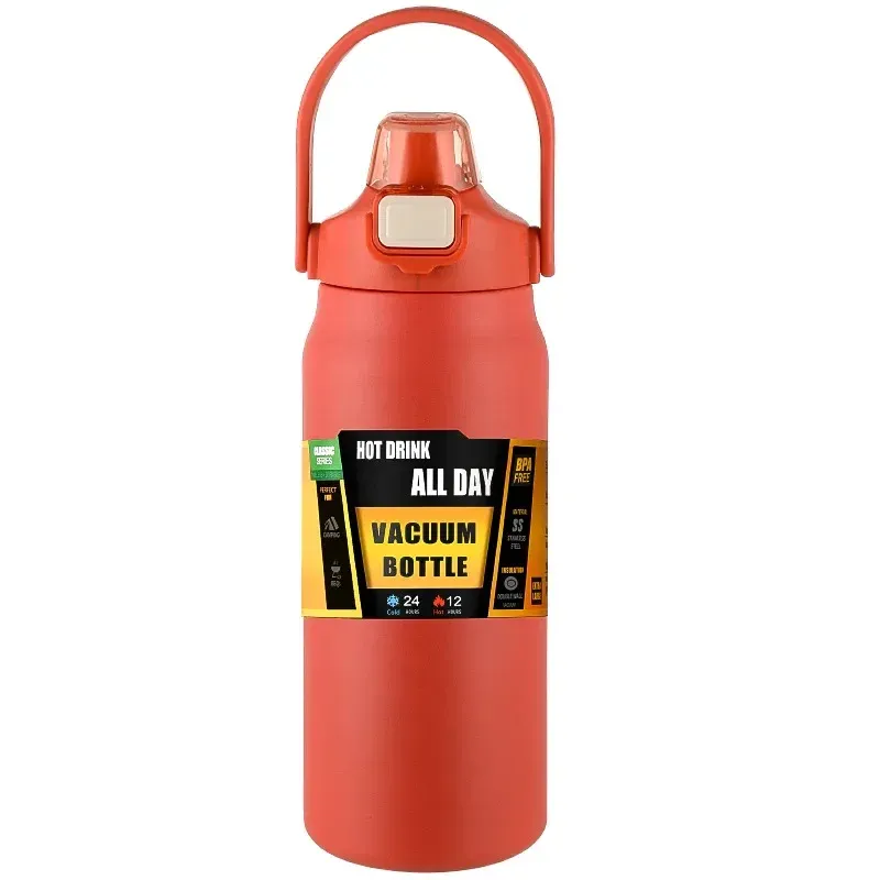 Bouteille isotherme portable en acier inoxydable 304 avec paille, pour le sport et l'extérieur 11