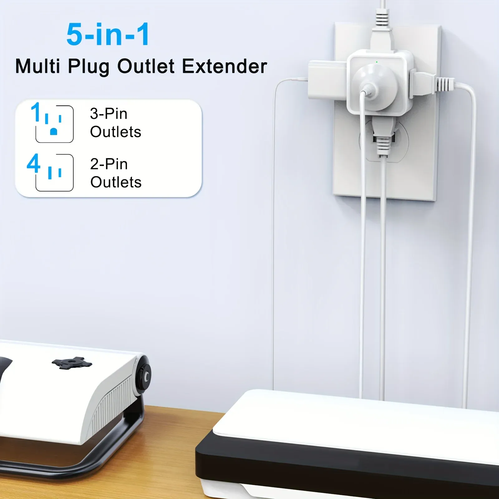 Multiprise 5 prises compacte pour voyage, maison et bureau 3