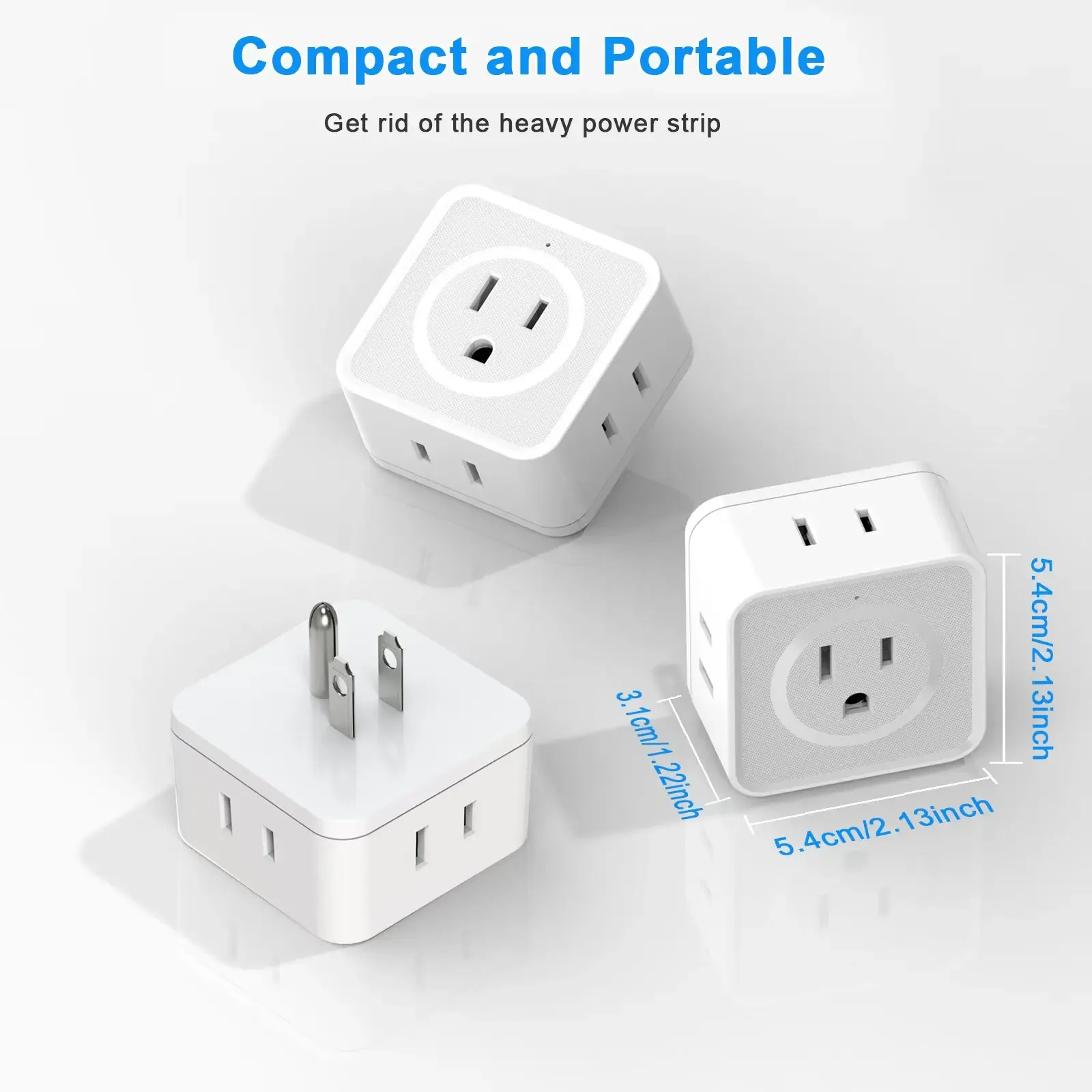 Multiprise 5 prises compacte pour voyage, maison et bureau 2