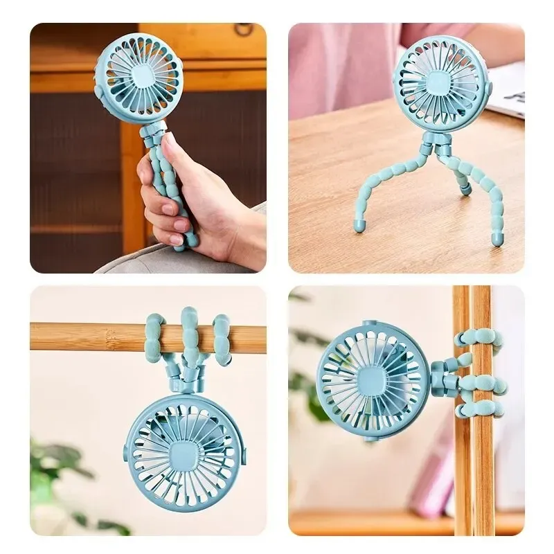 Mini ventilateur poulpe portable rechargeable par USB 4