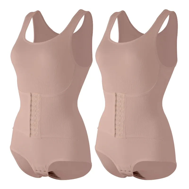 Combinaison de gaine pour femme avec fermeture éclair, ceinture ventre gainante, entrejambe à pression et corset amincissant 14