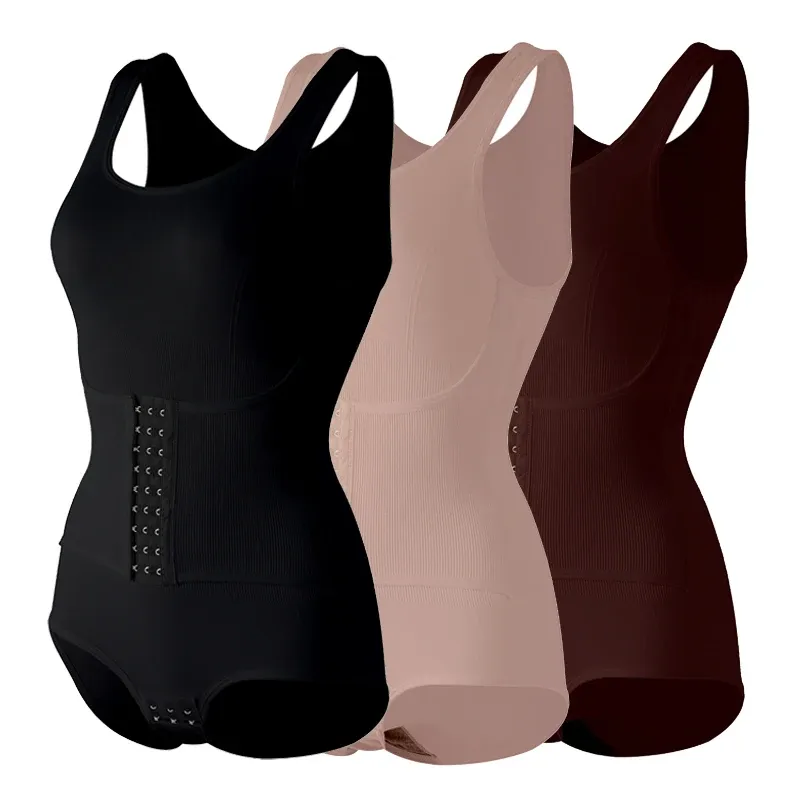 Combinaison de gaine pour femme avec fermeture éclair, ceinture ventre gainante, entrejambe à pression et corset amincissant 16