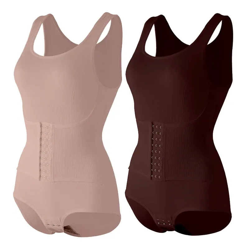 Combinaison de gaine pour femme avec fermeture éclair, ceinture ventre gainante, entrejambe à pression et corset amincissant 8