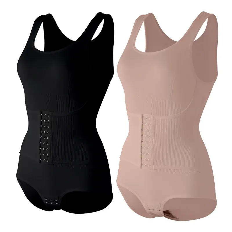 Combinaison de gaine pour femme avec fermeture éclair, ceinture ventre gainante, entrejambe à pression et corset amincissant 9