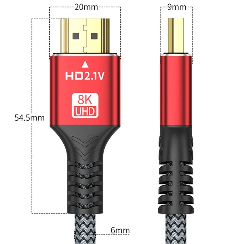 Câble HDMI 2.1 8K haute vitesse, 4K 144 Hz, compatible TV, moniteur, projecteur et console de jeu PS 6