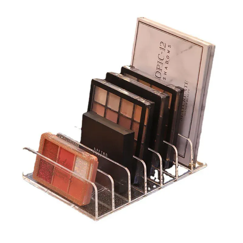 Organisateur de maquillage à 7 compartiments, présentoir de bureau pour palettes de fards à paupières, étagère de rangement pour maquillage, blush, cosmétiques et outils de maquillage 6