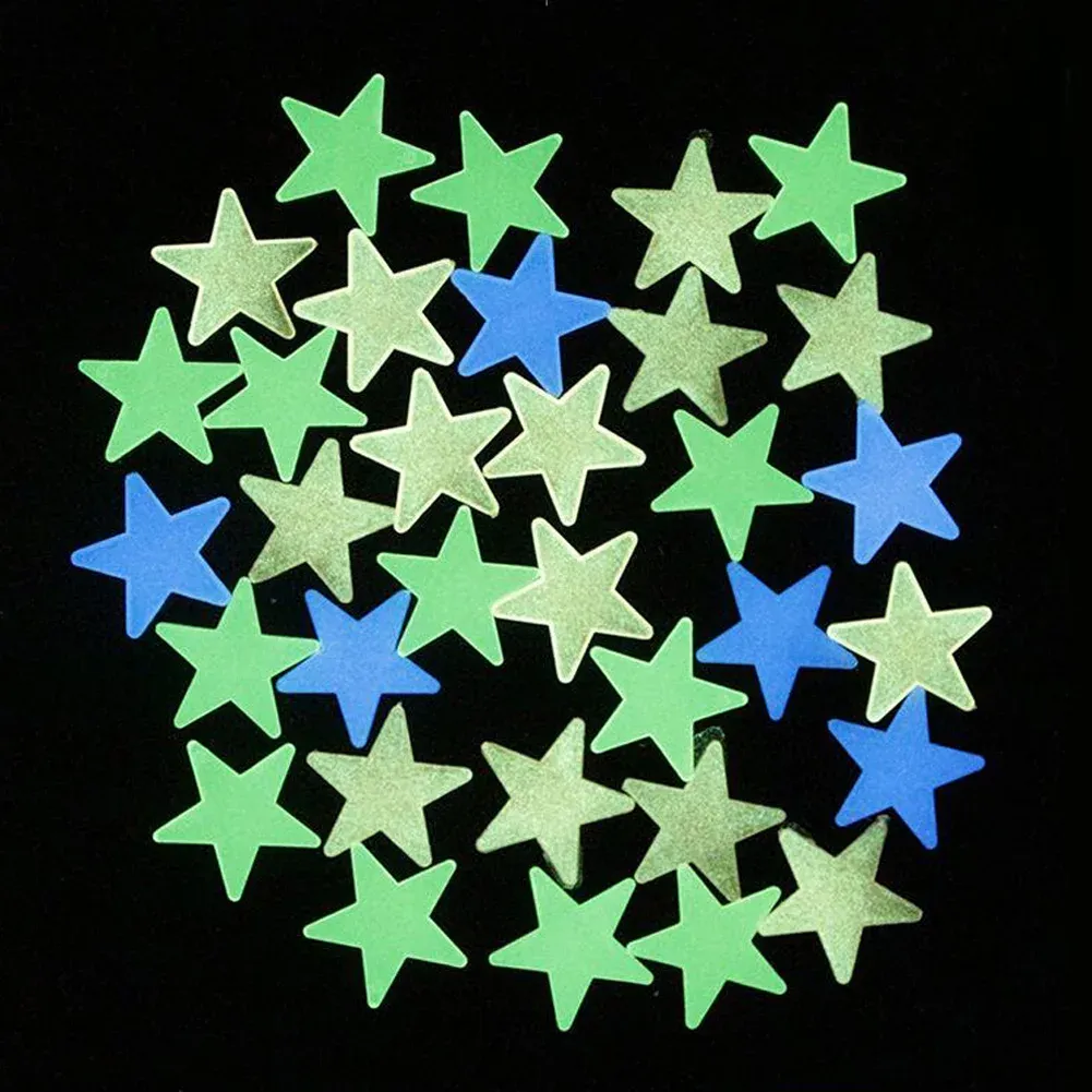 Autocollants muraux étoiles phosphorescentes pour chambre d'enfant, lot de 100 5