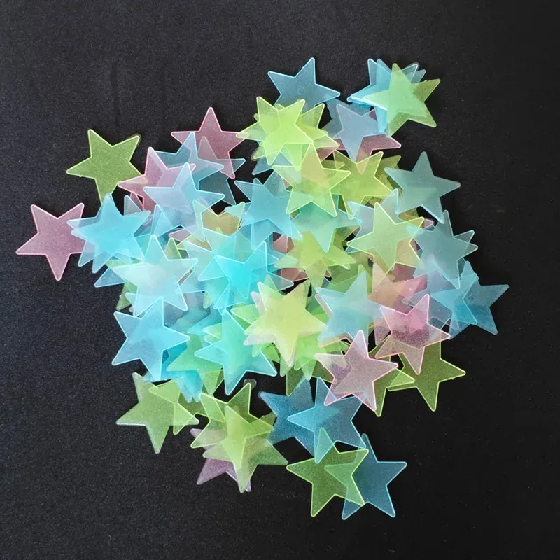 Autocollants muraux étoiles phosphorescentes pour chambre d'enfant, lot de 100 10