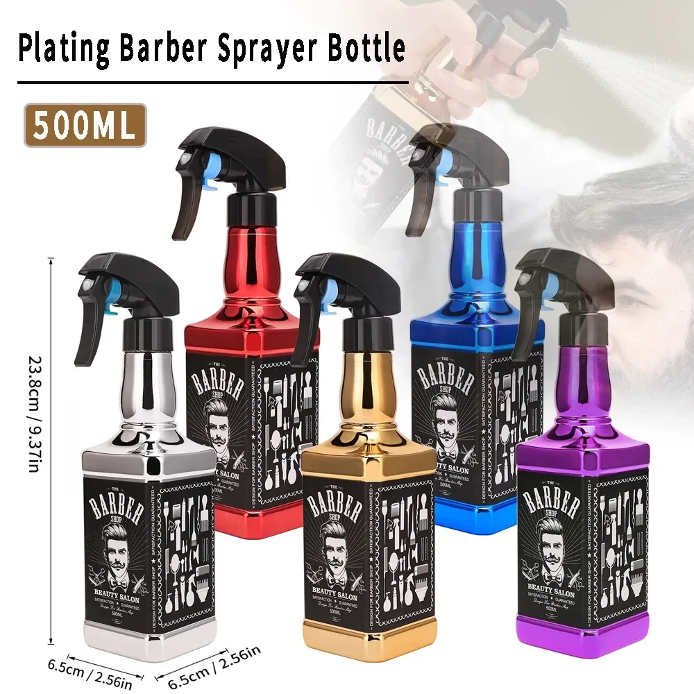 Vaporisateur continu africain pour salon de coiffure, bouteille de pulvérisation d'eau pour coupe de cheveux, accessoires de barbier, outils de barbier, 500 ml