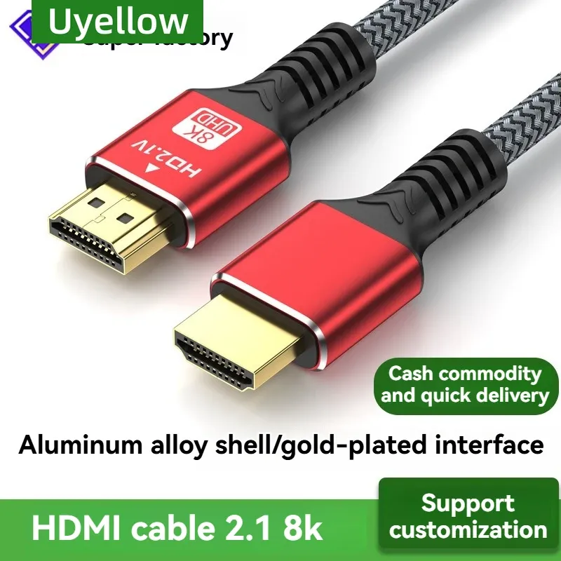 Câble HDMI 2.1 48 Gbps 8K 60Hz, 4K 120Hz, HDR et 3D, longueurs 50 cm, 1 m, 2 m, 3 m et 5 m, compatible HDTV et PC 6
