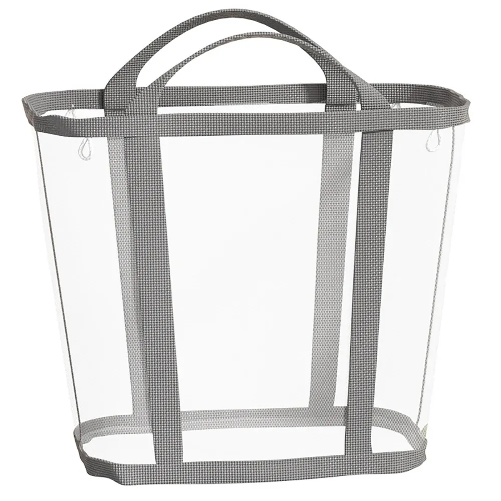 Panier à linge en maille nylon grande capacité avec poignée, respirant et pliable, portable, pour vêtements sales et rangement de jouets 6