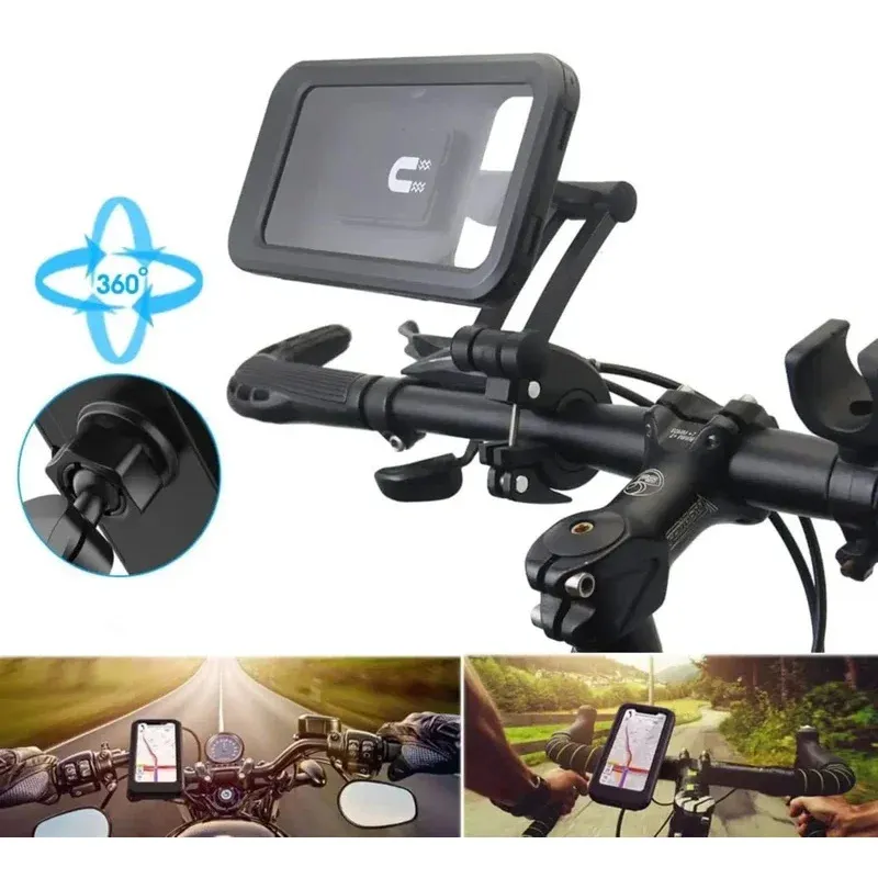 Support de téléphone rétractable et réglable pour vélo et moto, rotation à 360°, étanche et anti-chocs, compatible écran tactile 2