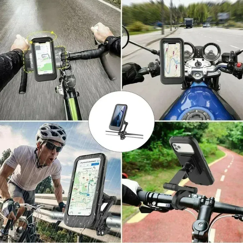 Support de téléphone rétractable et réglable pour vélo et moto, rotation à 360°, étanche et anti-chocs, compatible écran tactile 4
