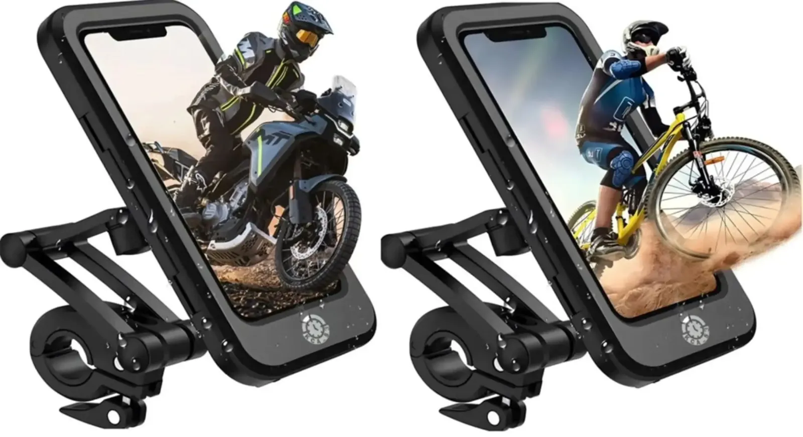 Support de téléphone pour vélo en situation sur le guidon