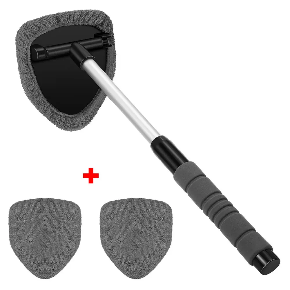 Ensemble de nettoyage télescopique pour pare-brise de voiture, avec brosse en microfibre et grattoir anti-buée 8