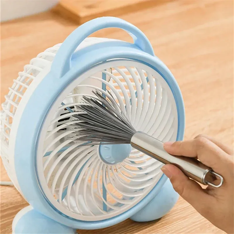 Brosse de nettoyage multifonctionnelle avec manche en acier inoxydable, brosse ménagère pour la maison, la cuisine et la salle de bain, lot de 1/2 3