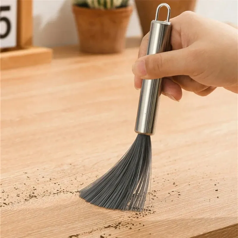 Brosse de nettoyage multifonctionnelle avec manche en acier inoxydable, brosse ménagère pour la maison, la cuisine et la salle de bain, lot de 1/2 2