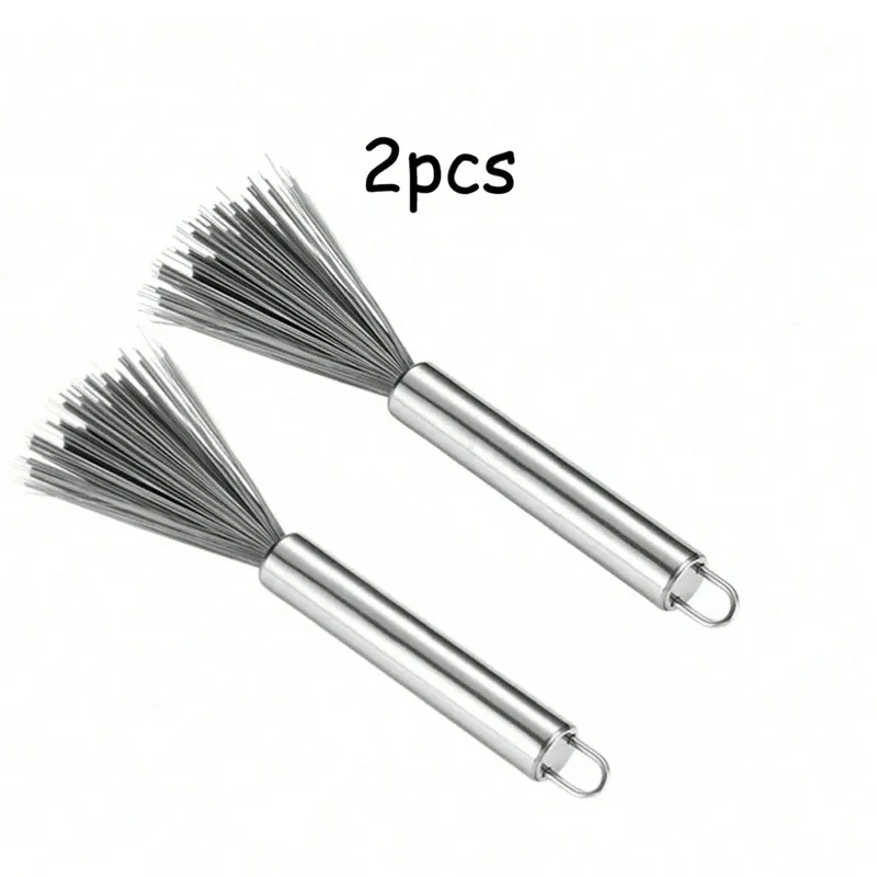 Brosse de nettoyage multifonctionnelle avec manche en acier inoxydable, brosse ménagère pour la maison, la cuisine et la salle de bain, lot de 1/2 8