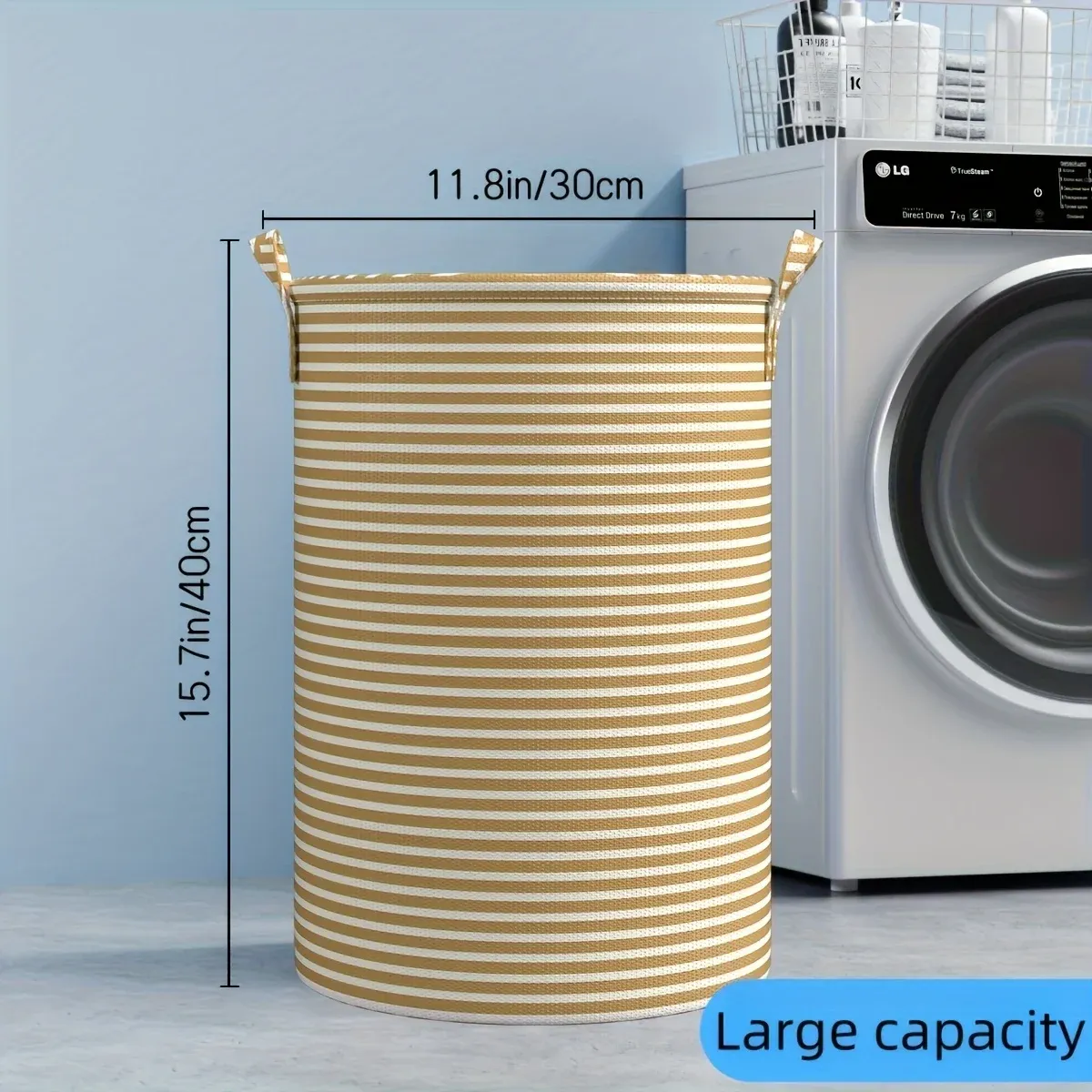 Panier à linge pliable grande capacité avec poignées robustes 6