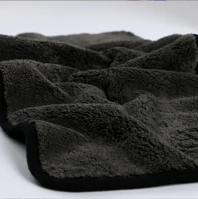 Chiffon de nettoyage moto en microfibre épaisse double couche, serviette de lavage auto absorbante pour séchage et détailing 5