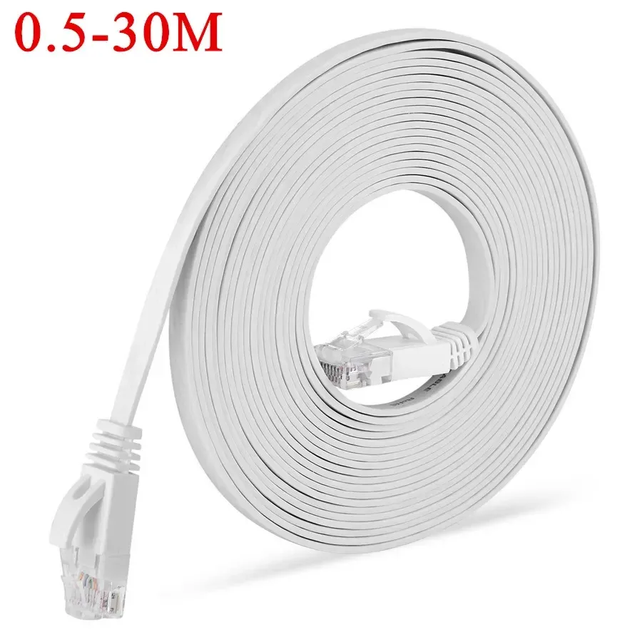 Câble Ethernet plat CAT6 0,5 m à 30 m, câble réseau RJ45 Patch LAN pour ordinateur, routeur et ordinateur portable 8