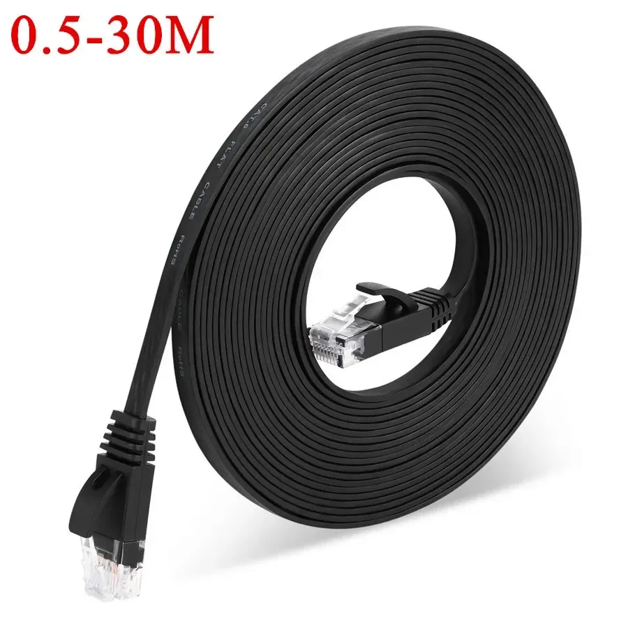 Câble Ethernet plat CAT6 0,5 m à 30 m, câble réseau RJ45 Patch LAN pour ordinateur, routeur et ordinateur portable 7