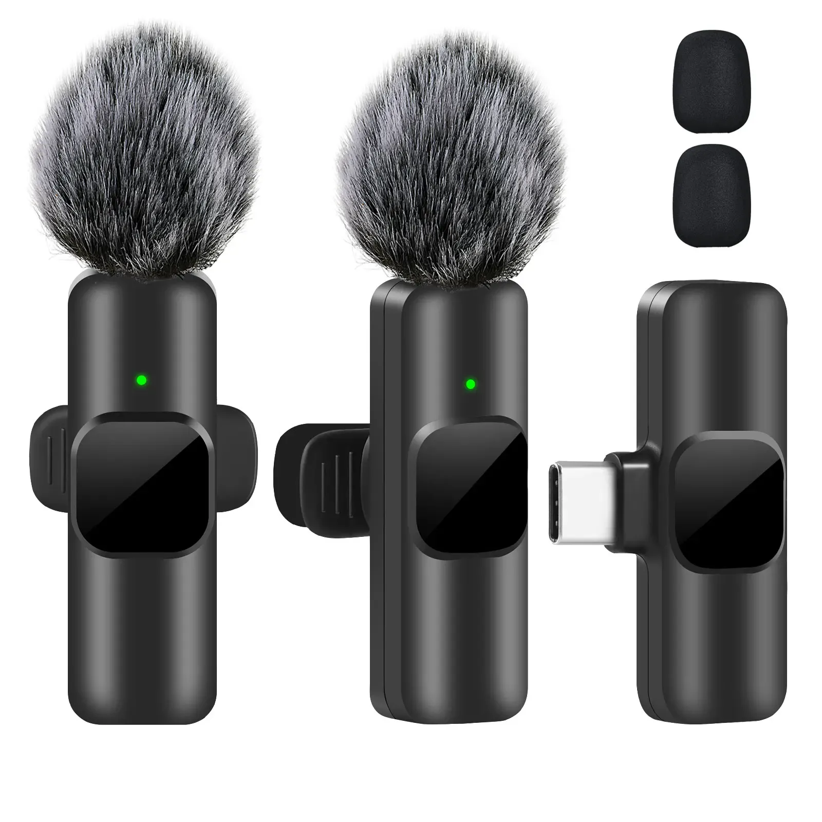 Microphone-cravate sans fil K60, micro d'enregistrement audio et vidéo compact pour iPhone, Android, ordinateur portable, diffusion en direct et téléphone mobile