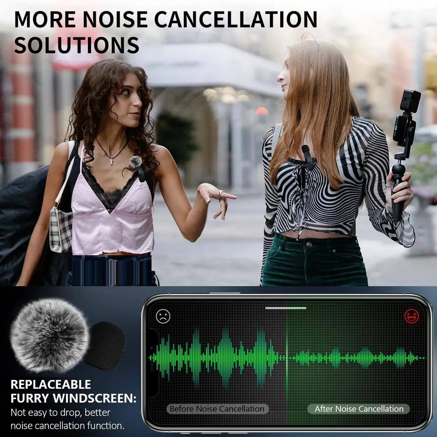 Microphone-cravate sans fil K60, micro d'enregistrement audio et vidéo compact pour iPhone, Android, ordinateur portable, diffusion en direct et téléphone mobile 3