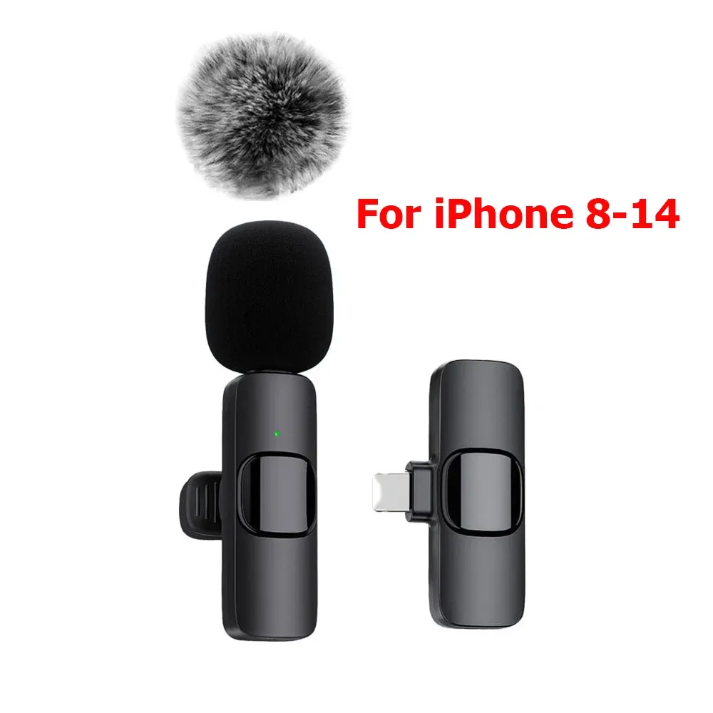 Microphone-cravate sans fil K60, micro d'enregistrement audio et vidéo compact pour iPhone, Android, ordinateur portable, diffusion en direct et téléphone mobile 9