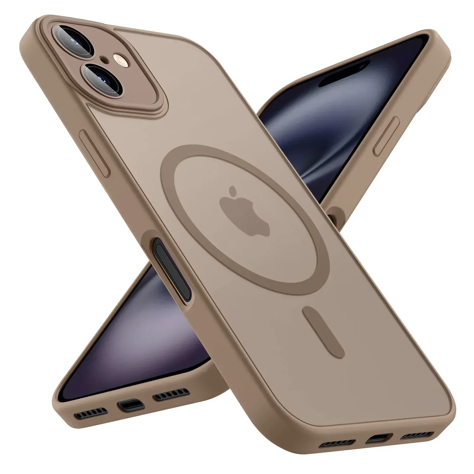 Coque givrée de luxe pour iPhone 11 à 18 (Plus, Pro, Pro Max), compatible MagSafe, transparente mate et magnétique 13