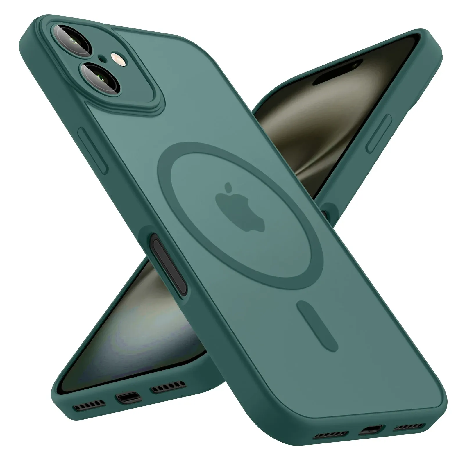 Coque givrée de luxe pour iPhone 11 à 18 (Plus, Pro, Pro Max), compatible MagSafe, transparente mate et magnétique 12