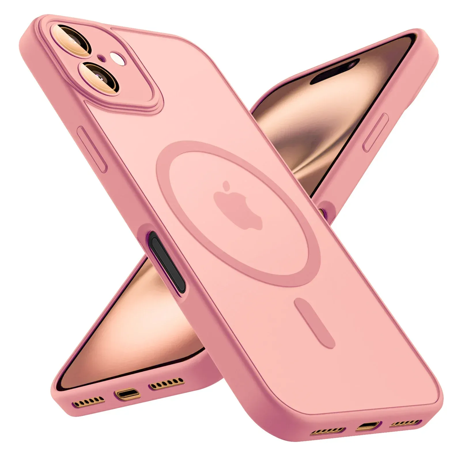 Coque givrée de luxe pour iPhone 11 à 18 (Plus, Pro, Pro Max), compatible MagSafe, transparente mate et magnétique 7