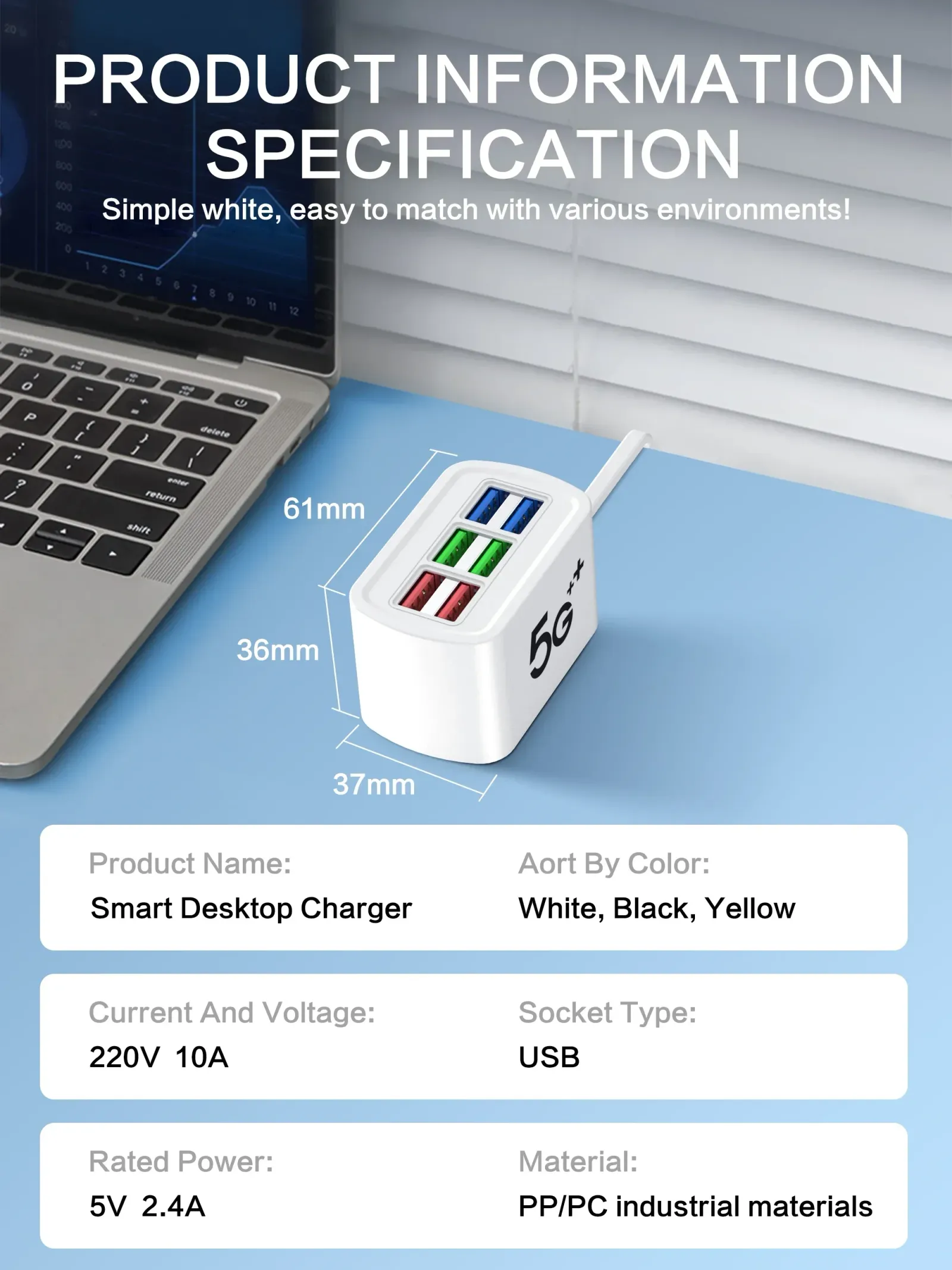 Station de charge USB dans un environnement de bureau moderne