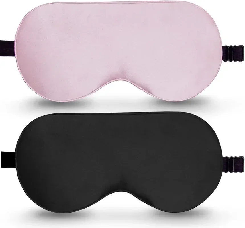 Masque de sommeil en soie douce 100 % occultant, sans pression oculaire, sangle réglable 5